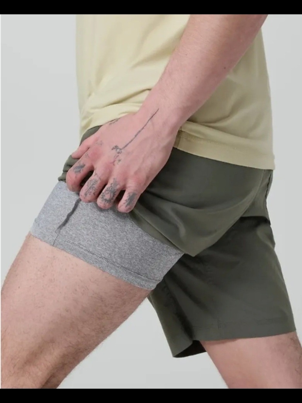 Vuori Men's Banks Hybrid Swim Shorts Olive Green Size L Lined Stretch Pocket - Picture 2 of 9